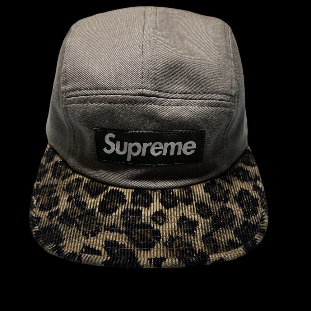 Supreme leopard panel 5 hat